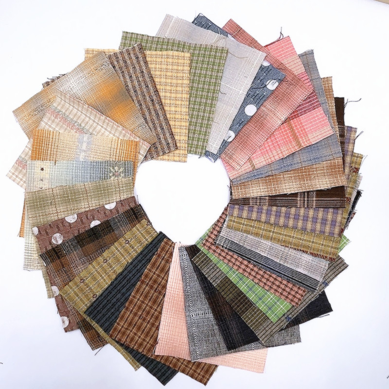 Sewing Tweed Fabric - 30 Stück Baumwollgarn gefärbt japanischer Nähstoff