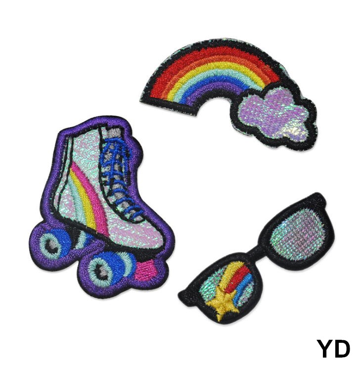 Sewing Id - 10 Stück Regenbogen bestickter Aufnäher zum
