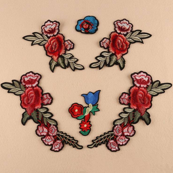 Sewing Id - Neuankömmling, 10-teilig, mit Rosenblumen bestickter Aufnäher