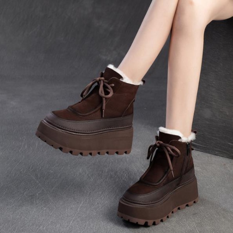 Sewing Fleece - Retro-Winter-Schneestiefel für Damen, dick, mit Baumwolle