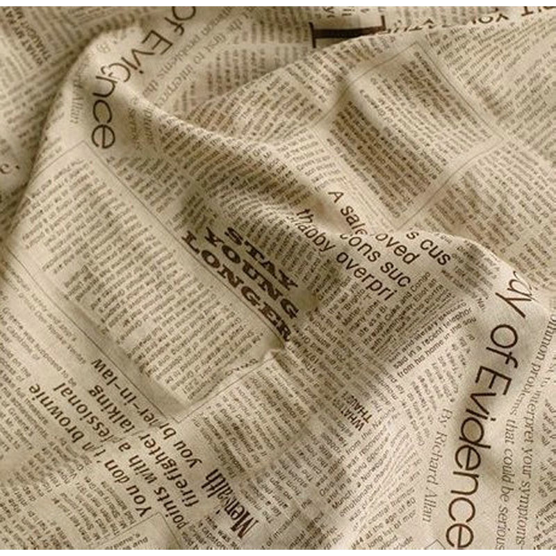 Sewing Tweed Fabric - 50x150cm Retro Zeitung Brief Gedruckt Baumwolle