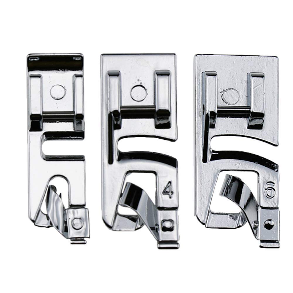 Rolled Hem Foot - Schmaler Rollsaumfuß für Nähmaschinen, 3-teiliges Set,