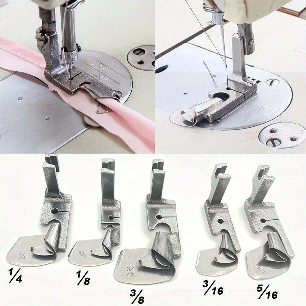 Rolled Hem Foot - 1 Stück Industrienähmaschinen-Saumfuß für gebogene Saumnähte,