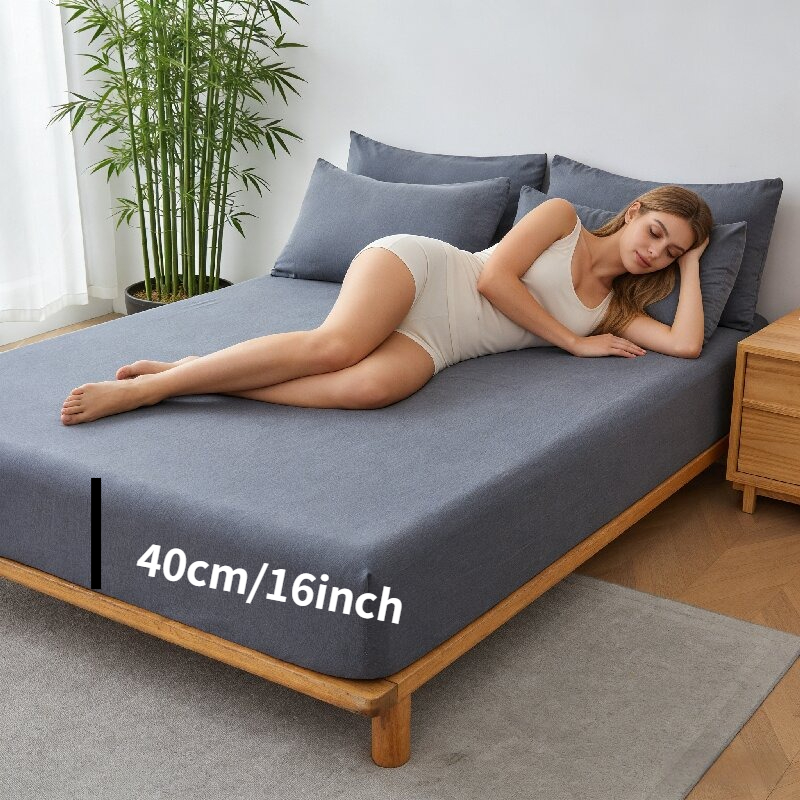 Fabric Softener Sheet - Sommer-Bambusfaser-Kühl-Spannbettlaken Weicher Atmungsaktiver Matratzenbezug 360 °