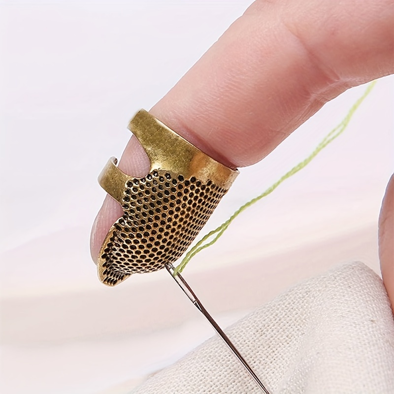 Sewing Thimble Metal - 4 Stück Näh-Fingerschutz, Verstellbarer Metall-Fingerschutz, Näh-