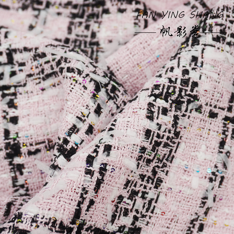 Rosa klassischer großer karier – Sewing Tweed Fabric Bewertung und Preis