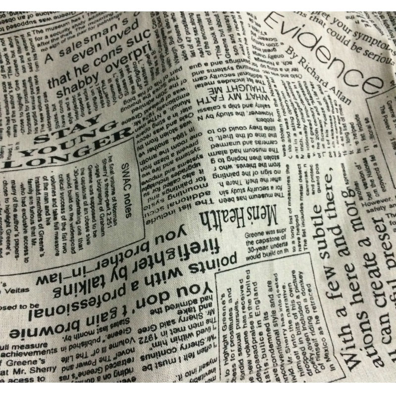 50x150cm Retro Zeitung Brief G – Sewing Tweed Fabric Bewertung und Preis