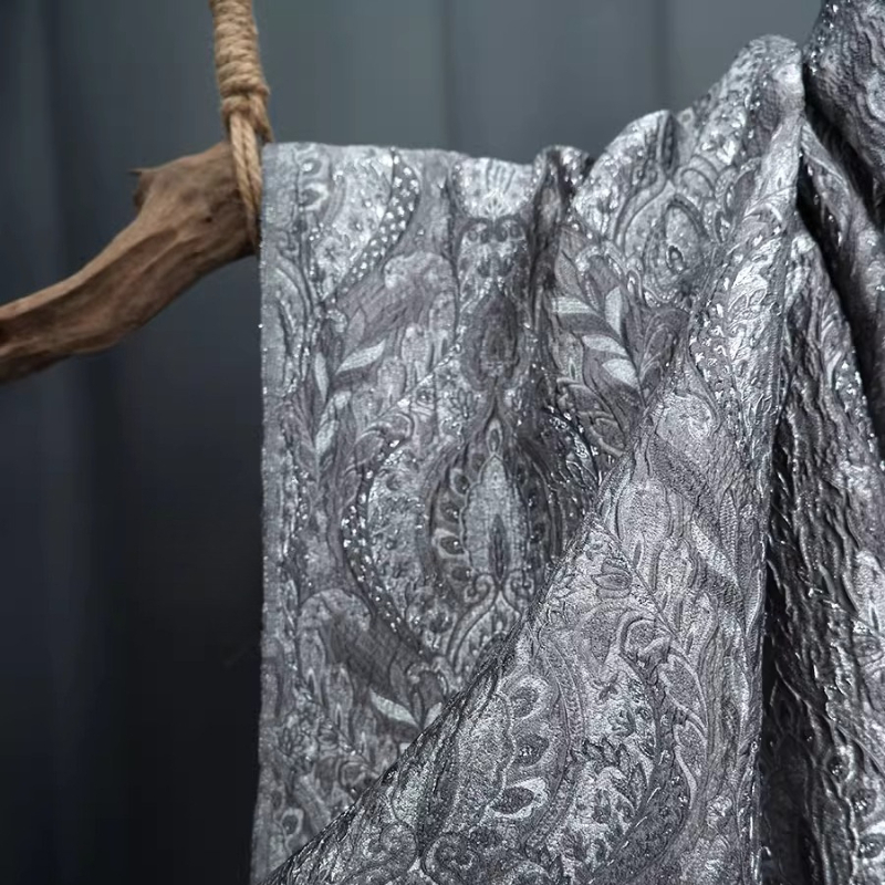 Graue Glänzende Jacquard-Vorhä – Is Sewing A Textile Craft Bewertung und Preis