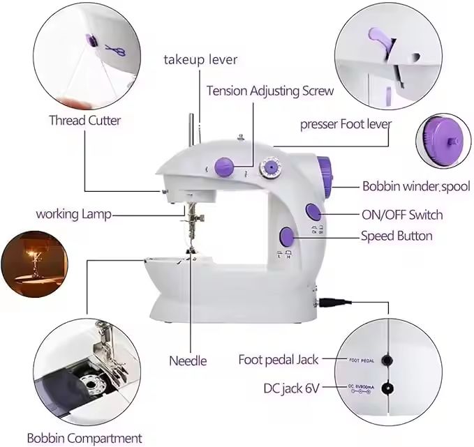 Mini elektrische Haushaltsnähm – Textile Sewing Machine Price Bewertung und Preis
